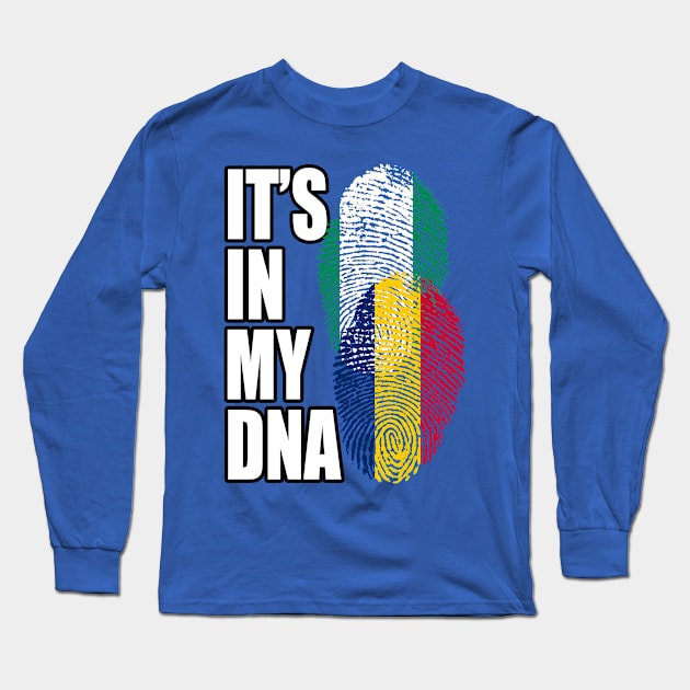 Chadian And Nigerian Mix Heritage DNA Flag Long Sleeve T-Shirt by Just Rep It!!